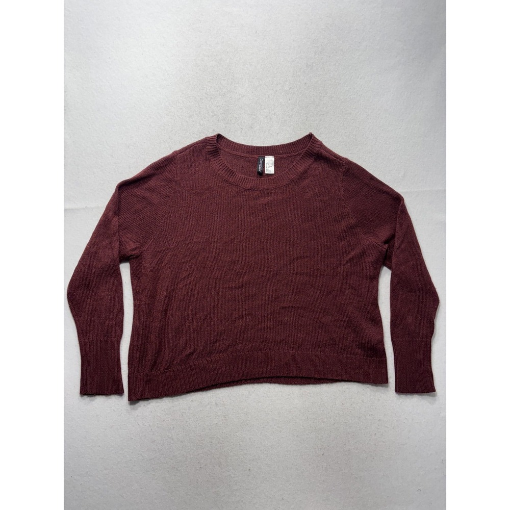 H&M Divided Sweater Womens XL Red Crew Neck Raglan Knit Lightweight Pullover